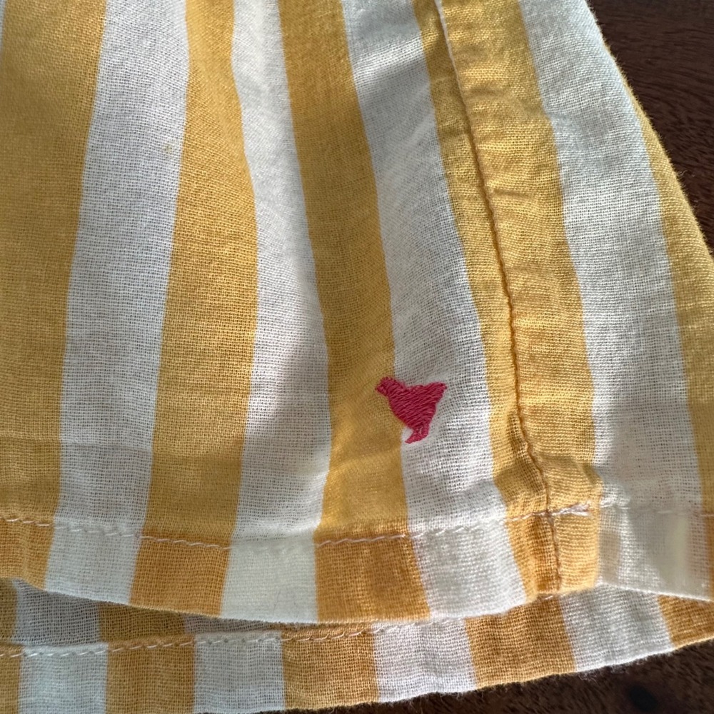 Pink Chicken Tiered Sundress Girls 4Y Yellow White Striped Ruffle Tie Strap - Picture 6 of 12